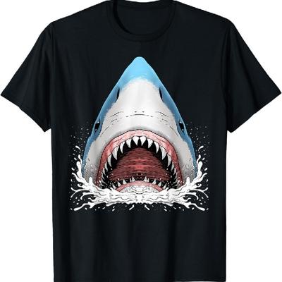 Funny Great White Shark Summer Vacation Beach Kids Boys Gift T-Shirt
