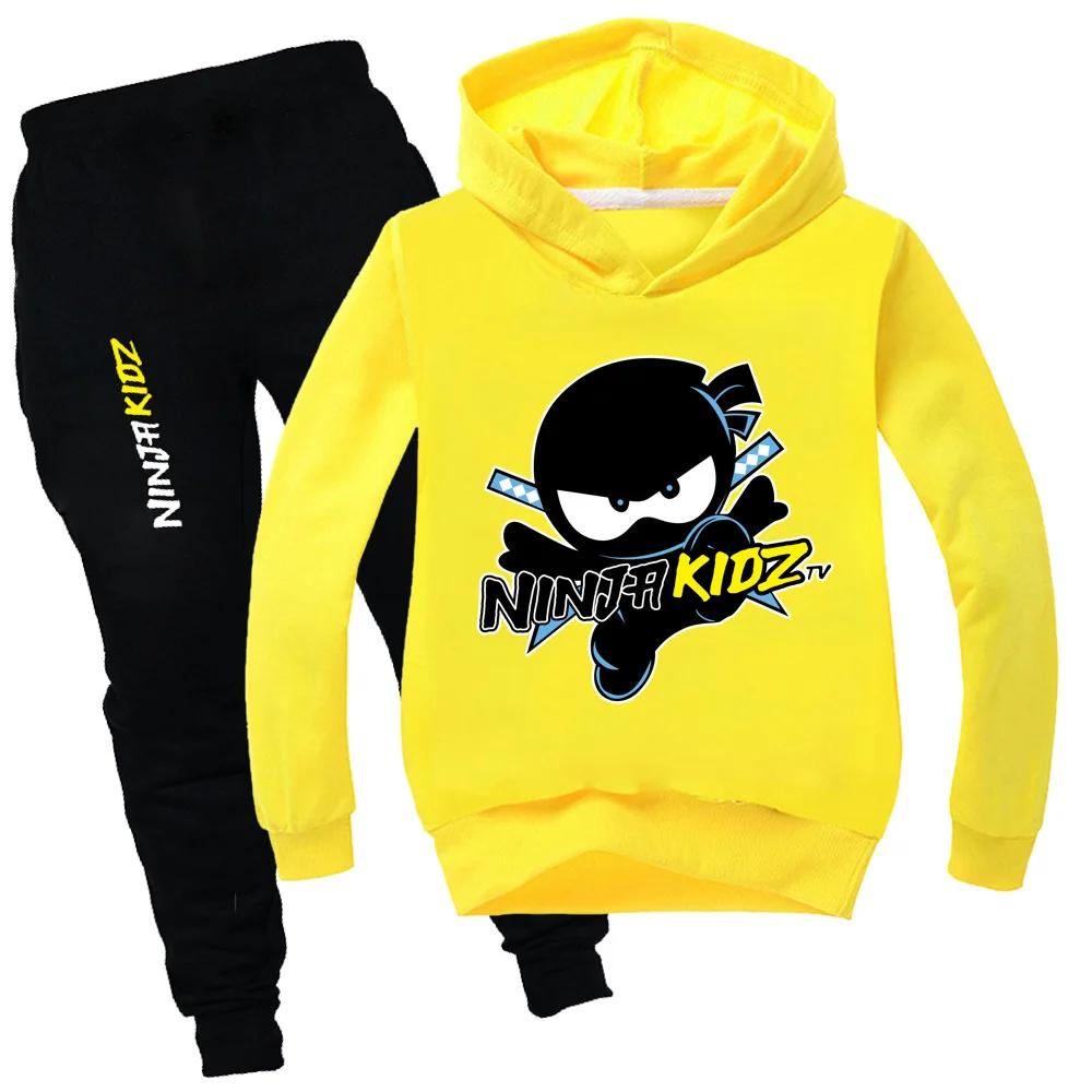 Ninja Boys Clothing Set Spring Autumn Fashion Hoodies Tracksuit Ninja Kidz Hooded T-Shirt Suit Children Kid Girl Sweatshirt