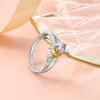 Cross-border Bestseller Mothers Day Custom-engraved Ring with Copper Alloy  Birthstone; Copper Electroplated Womens Jewelry Gift