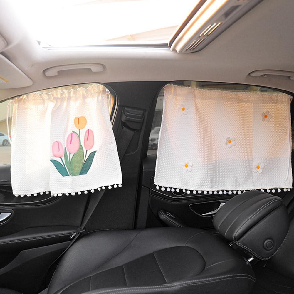 Suction Cup Curtain In The Car Window Sunshade Cover Cartoon Universal Side Window Sunshade UV Protection For Kid Baby Children