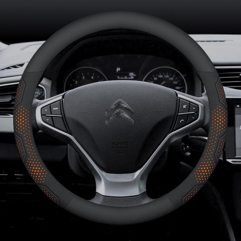 For Citroen C1 C2 C3 C4 C5 C6 VTS Xsara C-Crosser Berlingo Jumpy Carbon fiber Suede Car Steering Wheel Cover Auto Accessories