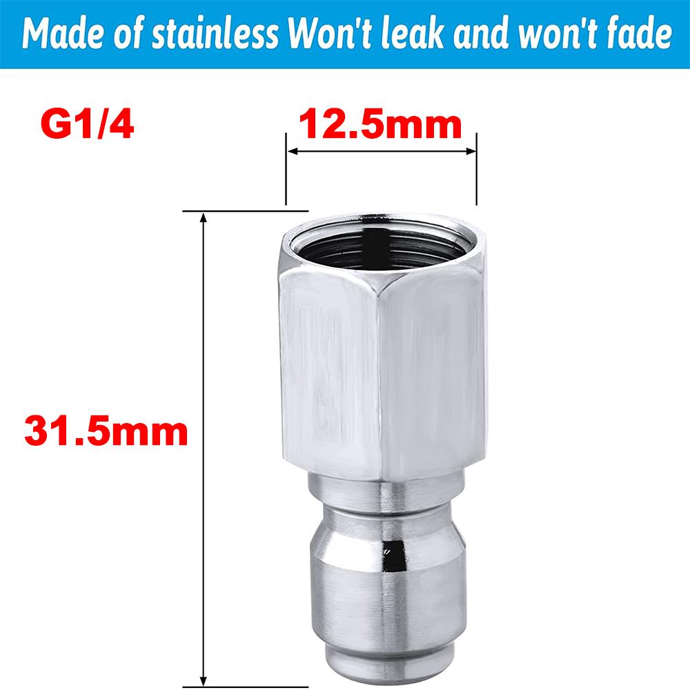 

Принадлежности для стирки Быстроразъемные насадки для мойки Переходник для мойки высокого давления 1/4 дюйма; Быстрый разъем для автомобиля, чистого сада internal thread