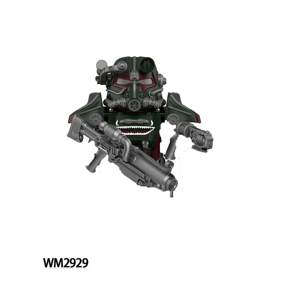 WM2924 Mechs Soldiers Bricks machine gun MOC Puzzle Mini Action Figures Compatible Building Blocks Toys Children Birthday Gifts
