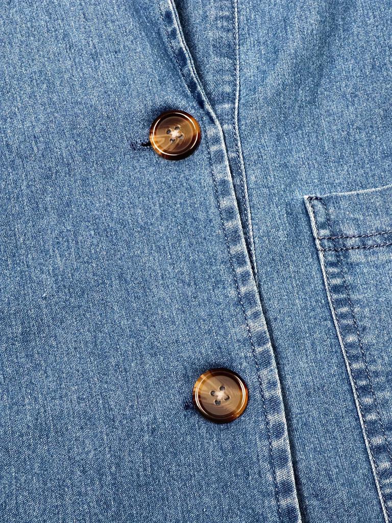 Elegant Casual Long-Sleeve Denim Jacket for Women - Loose Fit with Notched Collar and Buttons
