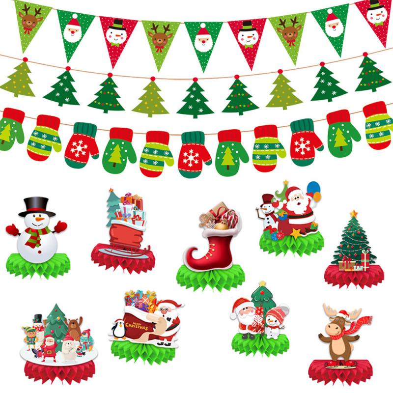 Unique Christmas Honeycomb Decoration Festive And Joyful Beautifully Vacation Home Decoration Desktop Honeycomb Ornaments Banner