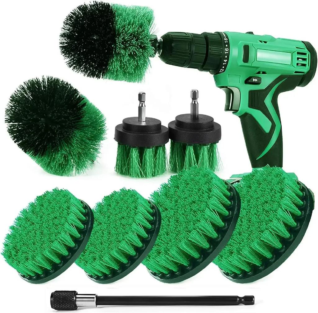 8Pcs Electric Drillbrush Scrub Pads Grout Power Drills Scrubber Cleaning Brush Tub Cleaner for Kitchen Home Toilet Tools Kit