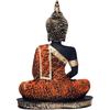 Meditating Buddha Statue For Home Decor Idol/Showpiece Decorative Showpiece - 17 Cm  (Polyresin, Orange)