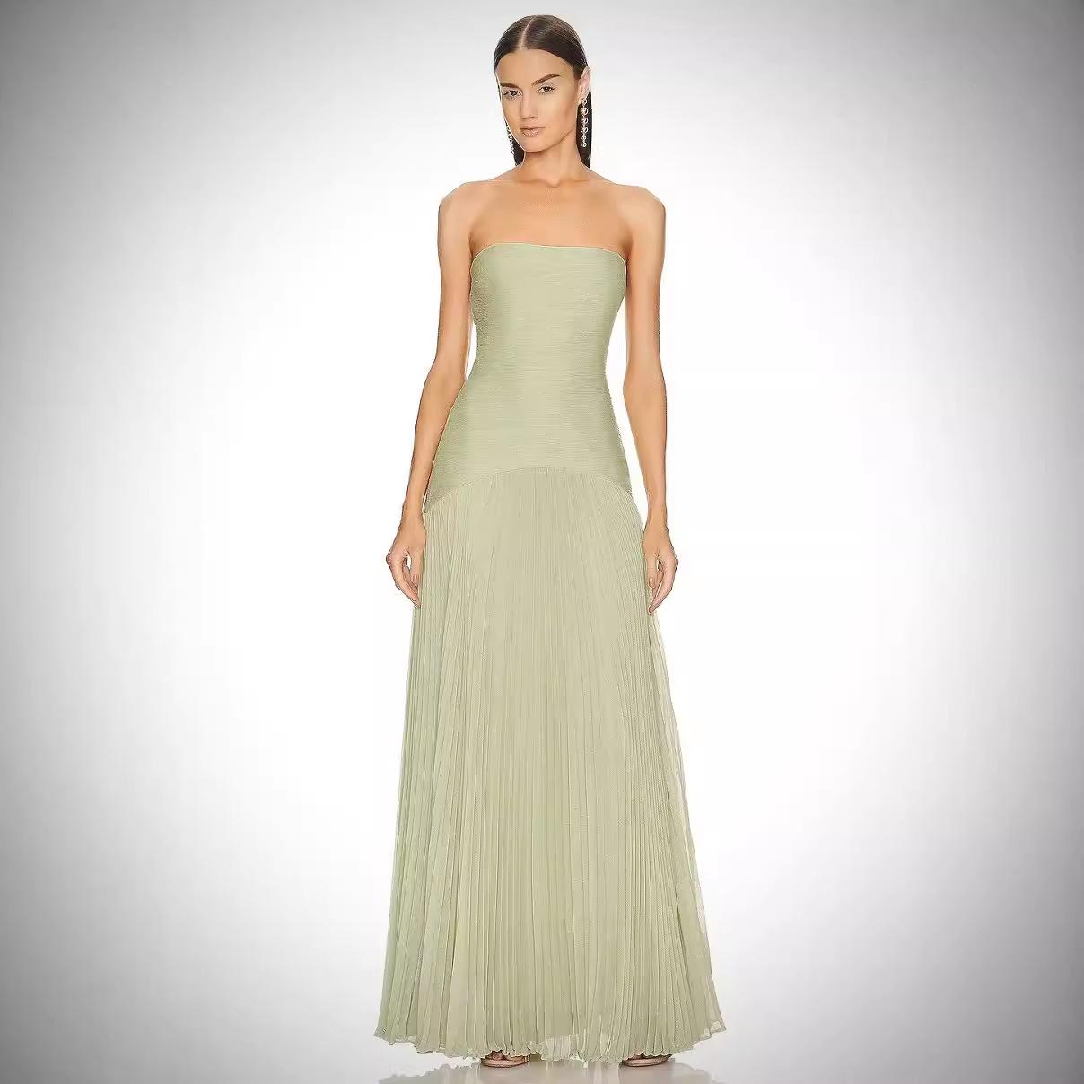 

QICED Женское модное повседневное платье из ткани Pit Strip с плиссировкой на груди L