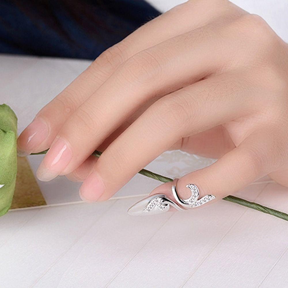 Zinc Zinc Alloy Opening Ring Charming Fingernail Protective Finger Ring Fashion Jewelry Women Nail Ring