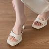 2026 Square Platform Stiletto Flip Flops Summer NewToe Open Toe Non-Slip Slip Non-Slip Wear-Resistant High Heels