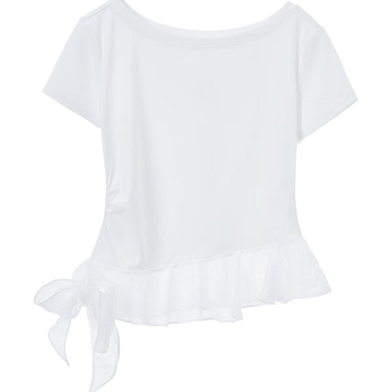 Betu Women s Irregular Pleated Slim Fit T-shirt M