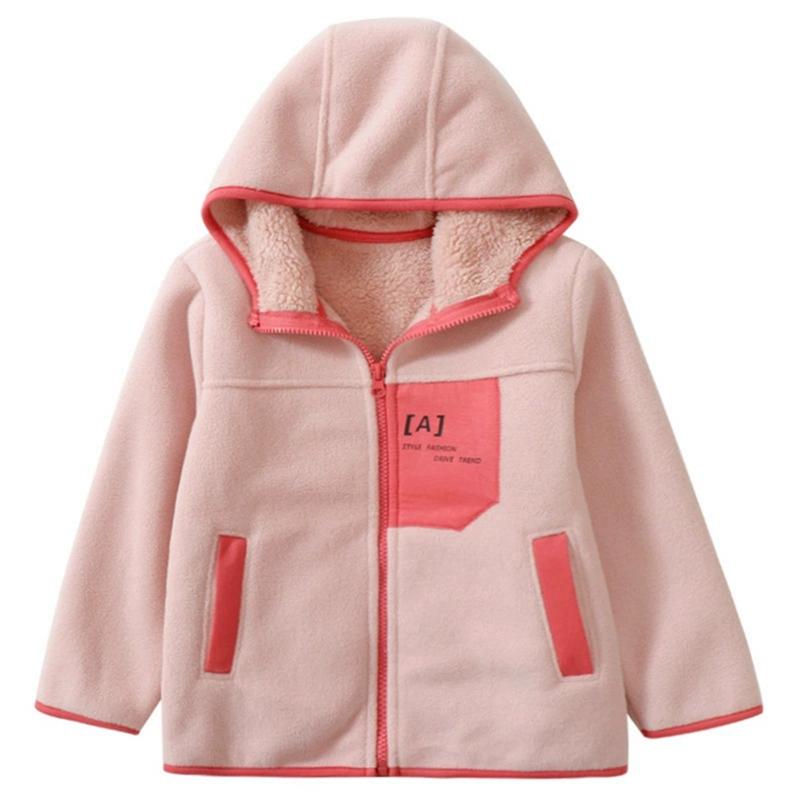 4-17 Years Kids Fleece-lined Hooded Coat Warm Jacket 110