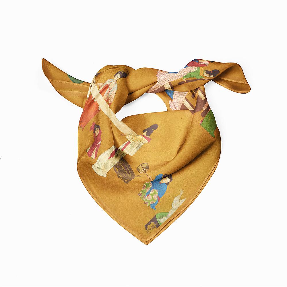 53CM Twill Silk Scarf Woman Practicing Painting Square Scarves Wraps Bandana Small Hijab Silk Foulards Tie Headband Neckerchief
