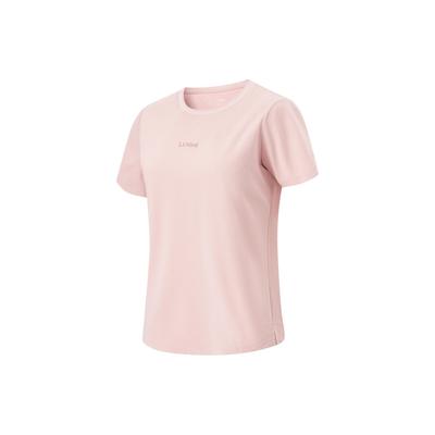 Cool Tea T Quick-Drying Comfortable Solid Color Round Neck Sports Casual Knitted Short Sleeve T-Shirt Women Tops Light-Beige Pink ATSU632-5