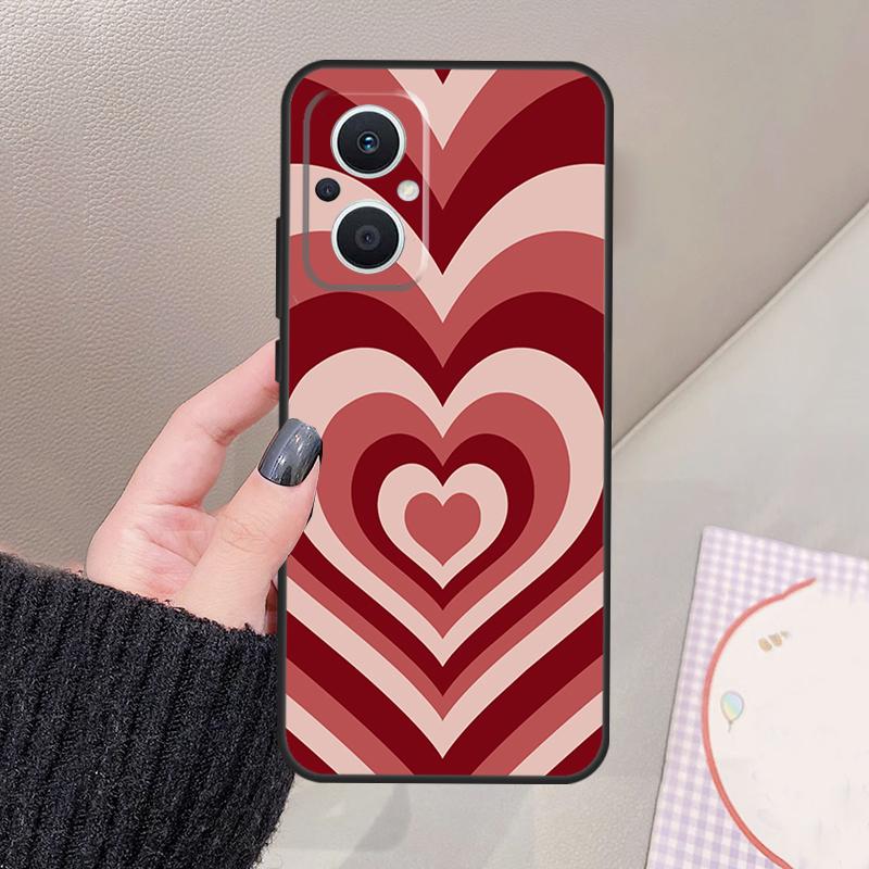 Latte Love Tunnel Brown Heart Funda For OPPO Reno 14 10 11 12 13 Pro 12F 11F 13F 14F 7 8 Lite OPPO Find X9 X8 X6 Pro Case