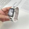 Oval Design Magnetic Strap for Apple Watch Series 11 10 42mm / 9 8 7 41mm / SE3 SE2 SE 6 5 4 40mm / 3 2 1 38mm Silicone Watch Band Dual Color