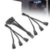 3PCS 1 To 3 Fan Extension Cable 4 Pin+3 Pin Power Converter Fan Splitter Cable PC Fan Positioning