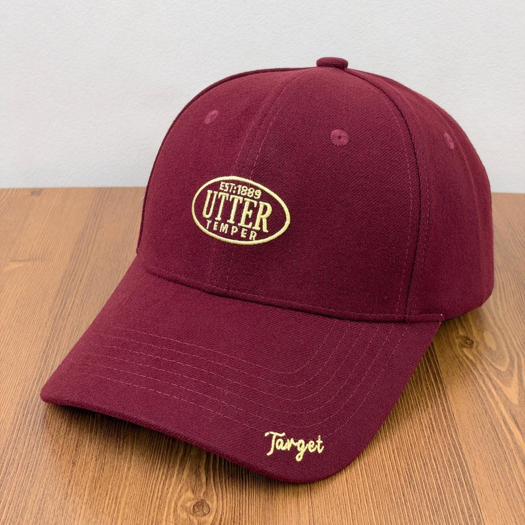 Fashion Hat Korean version of hardtop woolen cap female autumn and winter warm windproof big face small face deepening baseball cap male visor
