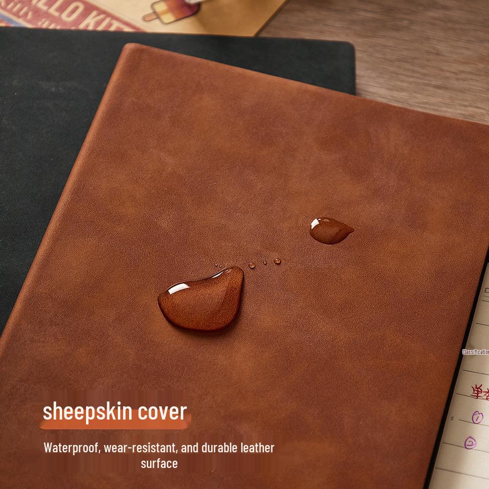 A5 Faux Leather Thick Lined Notebook for Office or Student Meetings
