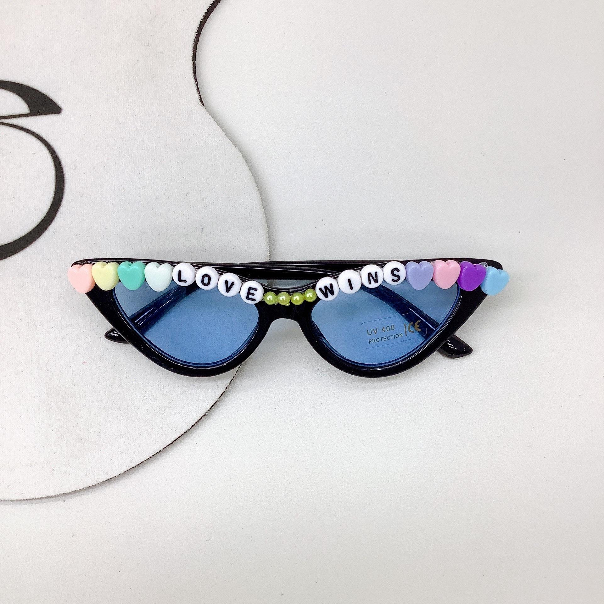 

Детские солнцезащитные очки Cat S Eye Love, модные солнцезащитные очки с защитой от ультрафиолета, солнцезащитные очки для мальчиков и девочек, солнцезащитные очки Tide