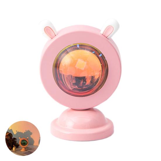 

Проекционная лампа на закате, романтическая атмосфера, RGB, мини-проектор с кроликом/кошачьими ушками, радужная лампа для дома 2 красный