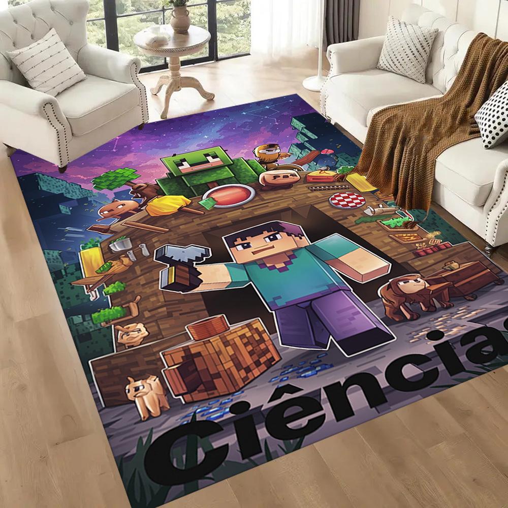Minecraft 126 Carpet Design for Kitchen Outdoor Game Room Living Rooms Antislip Carpet Office home decor Perfect Gift for Women/Men