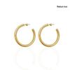 2024 European & American Minimalist Gold-Tone C-Shaped Hoop Earrings for Women