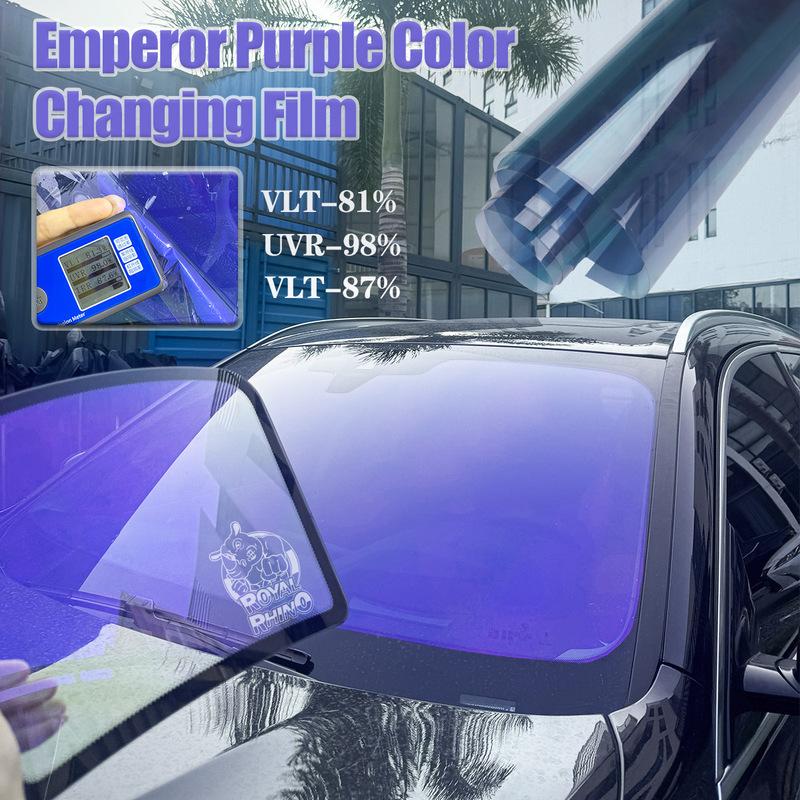 Purple Chameleon Car Windshield Film Vlt80% Self-Adhesive UV Resistant Heat-Insulating Explosion-Proof Car Glass Window Film 50x100cm