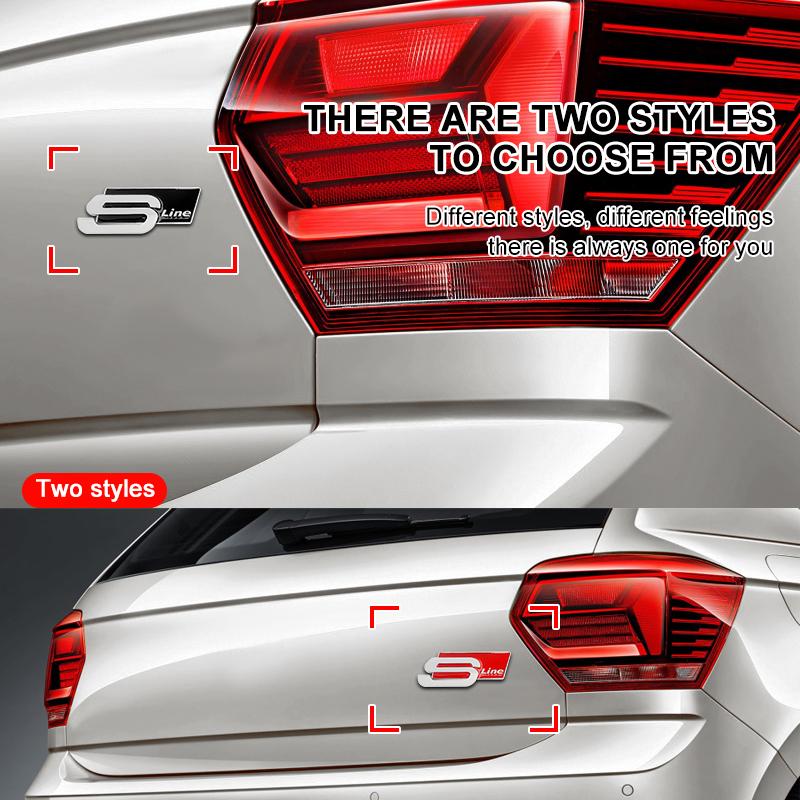 1pcs 3D Metal Emblem Car Decal Badge Auto Logo for Audi RS A3 A4 A6 A5 Q5 A1 Q7 Q3 Q2 Q8 A7 A8 TT S