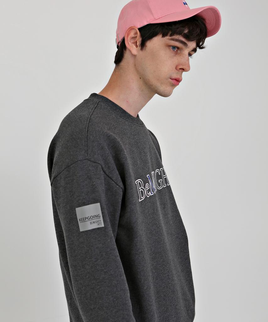 BEMIGHTY 3M Transfer Print Oversized Fleece-Lined Sweatshirt Pink