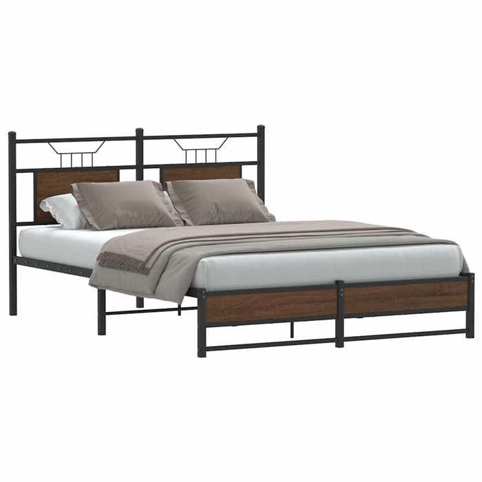 VidaXL Cadre de lit sans matelas chêne marron 150x200 cm 4107018