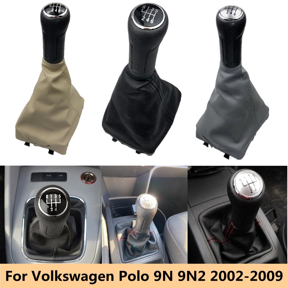 Gear Shift Knob Shifter Lever Stick Gaiter Boot Cover Case Cars Accessories For VW Volkswagen Polo 9N 9N2 2002-2009 2010 Sedan