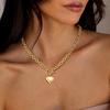 European & American Fashionable Gold Heart Necklace - Women's Titanium Steel O-Chain