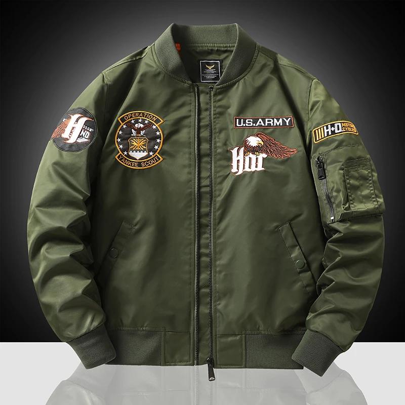 Baseball Uniform Casual Tactical Jackets Flight Embroidered Heavy Industry Flight Jacket Men's Workwear Spring Autumn Pilot Coat