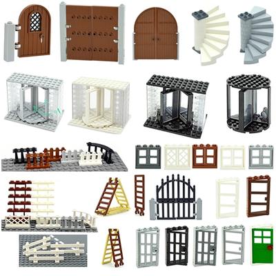 Accessori fai da te Città Amici Casa Parti MOC Recinzione Scale Scala Cancello Blocchi da costruzione Porta Finestra Figure Giardino Leduo Mattoni