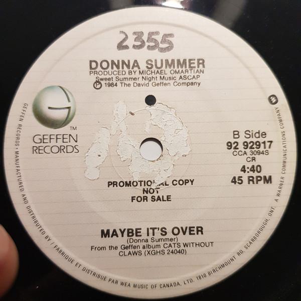 

7-дюймовая пластинка DONNA SUMMER There Goes My Baby 9292917PROMO Geffen Records 1984 Канада Танцевальная Электроника Б/у
