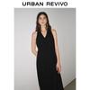 UR 2026 Spring Pleated V-Neck Sleeveless Dress