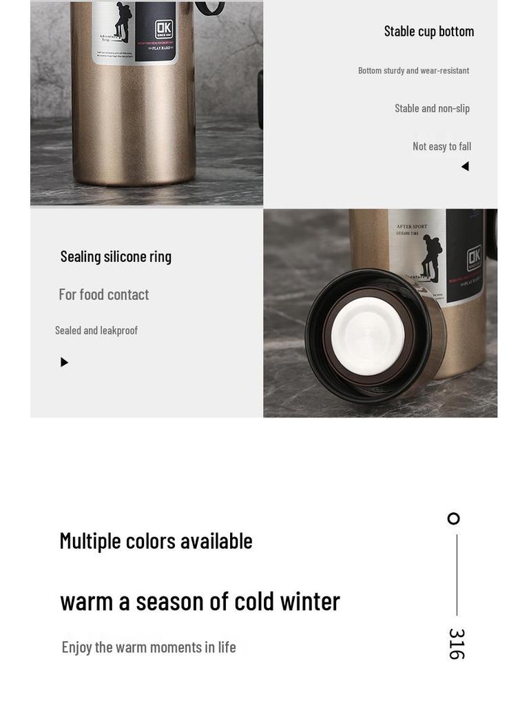 Stainless Steel Thermos Cup - Stylish Outdoor Sports Water Bottle | Portable Travel Gift Cup