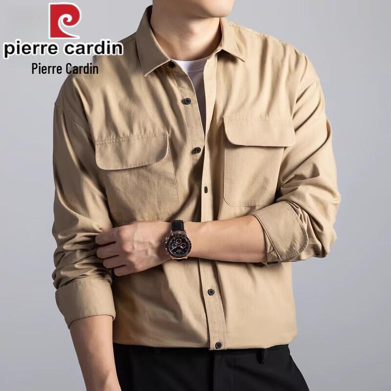 Pierre Cardin Men s 2026 Spring Casual Pure Cotton Long Sleeve Shirt 50/L