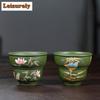2pc/lot Handmade Yixing Purple Clay Bird Flower Teacup Zen Tea Bowl Tea Pair Tea-tasting Chazhan Master Cups Zisha Teaset 95ml