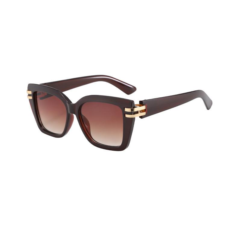 Modern Geometric Square Sunglasses With Uv400 Protection For Fashionable Summer Outings TeaFrameGradientTea