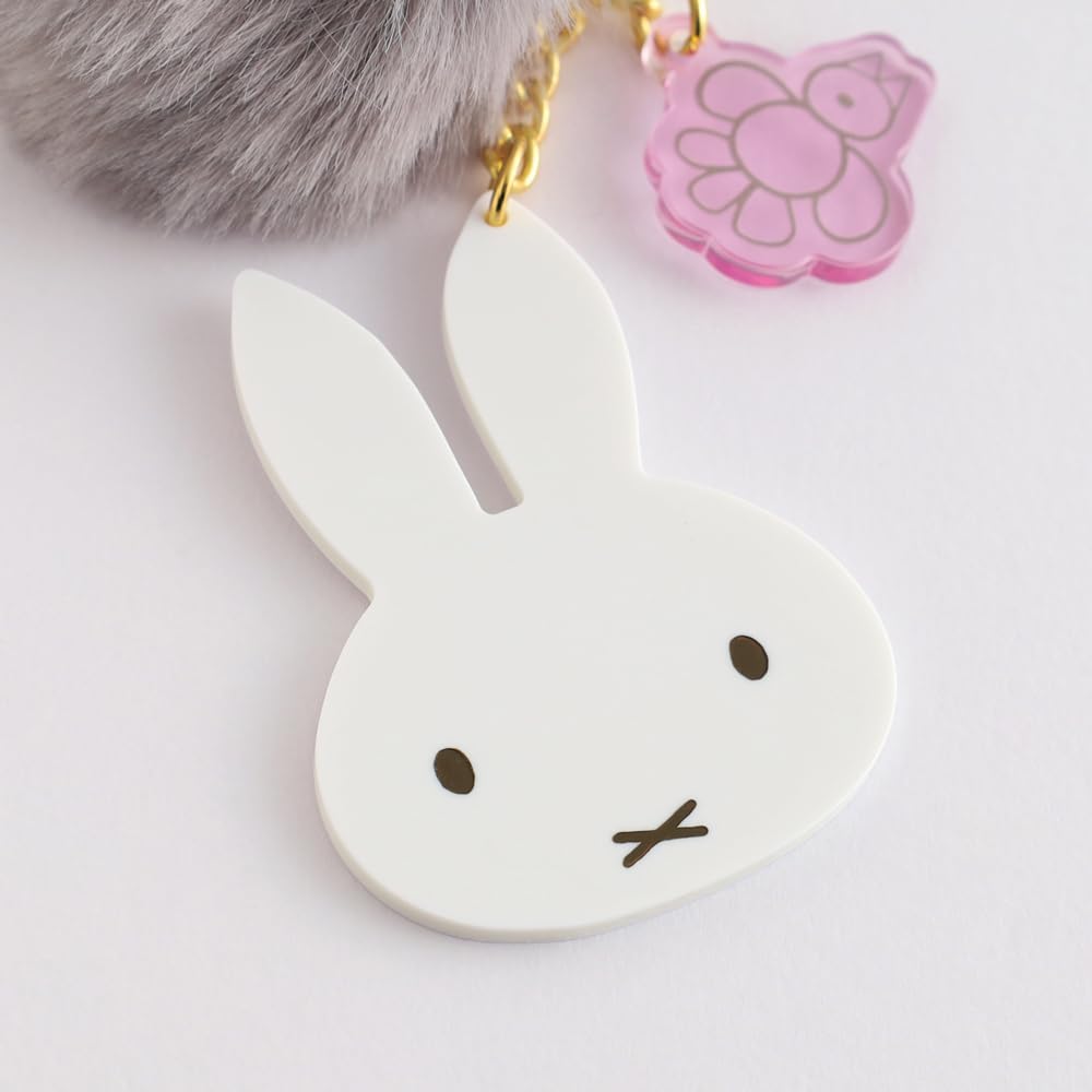 GreenFlash Miffy Fur Acrylic Keychain, Gray, BM-456