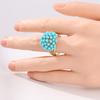 Wunderschöner Ring mit Imitationstürkis in Goldfarbe für Damen, elegantes Vintage-Schmuckzubehör für Hochzeiten und Bankette, Geschenke