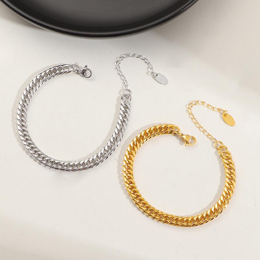 Trendy Hip Hop Cuban Chain Titanium Steel Bracelet - Cool, Stylish, Simple Fashion Jewelry