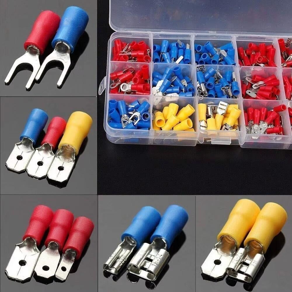 280pcs Multicolor Wire Terminal OT Type Tinplate Crimp Terminals Bare Nose Lugs Binding Post Circular Crimping Terminal