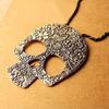 Women's Vintage Gothic Carved Flowers Skull Pendant Chain Necklace Long Sweater Chain Fashion Jewelr