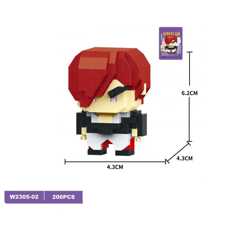 Lovely Fighter Figures Micro Diamond Building Block Nanobrick Kyo Iori Terry Mai Ryu Ken Gouki Chun-Li M·Bison Construction Toys
