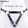 FRRK PU pásový postroj pro hráče BDSM Metal Chastity Cage v různých velikostech Sexy dospělí Intimní produkty Sexuální hračky Bondage