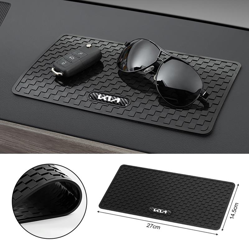BTQNM1 Car Logo Non-Slip Mat Sticky Dashboard Sticky Pad For KIA Rio Soul Seltos Forte K5 K3 Niro Sorento Stinger Sportage Decoration