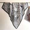 Ring flower temperament scarf color matching silk scarf imitation silk women's square scarf 71x71cm headscarf shawl travel scarf